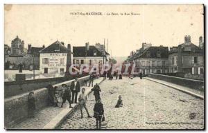 Pont-Sainte-Maxence Old Postcard Bridge Rue Neuve