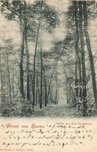 BERLIN GERMANY~PARTIE aus dem TIERGARTEN~1899 PHOTO POSTCARD