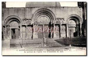 Old Postcard Saint Gilles Du Gard The Basilica Abbey Church Portal Overview o...