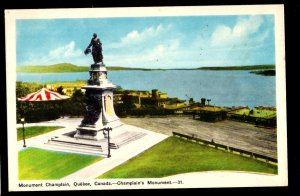 Canada Quebec QUEBEC CITY Monument Champain pm1953 ~ WB PECO