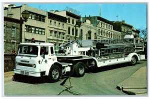 1943 Bickle-Seagrave 85' Aerial Quebec City Quebec Canada Vintage Postcard