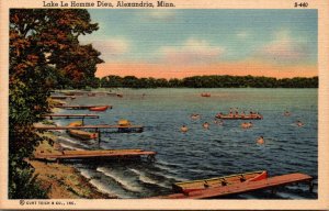 Minnesota Alexandria Lake Le Homme Dieu Curteich