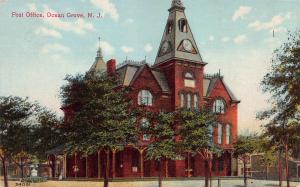 Post Office, Ocean Grove, New Jersey, 1908 Postcard, With Message