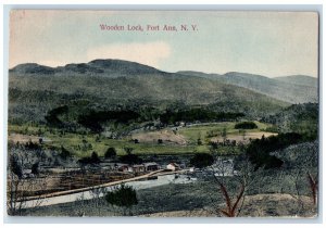 c1910 Aerial View Wooden Lock Fort Ann New York NY Unposted Antique Postcard