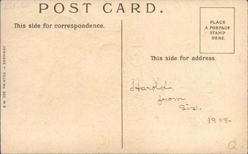 Easter Fantasy Dressed Chicks Board Steamship c1910 Postcard 