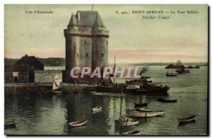 Old Postcard Saint Servan Solidor Tower Boat