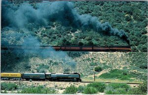 Postcard TRAIN SCENE Los Angeles California CA AK9377