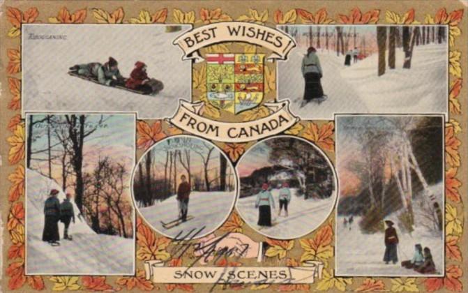 Canada Best WIshes Snow Scenes 1907