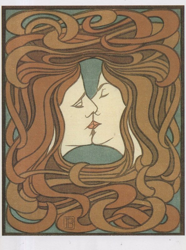 Peter Behrens The Kiss Painting Postcard