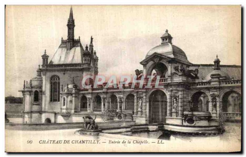 Old Postcard Chateau de Chantilly Chapel Entrance