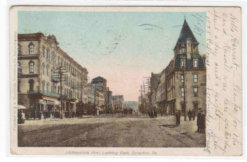 Lackawanna Avenue Scranton Pennsylvania 1907 postcard