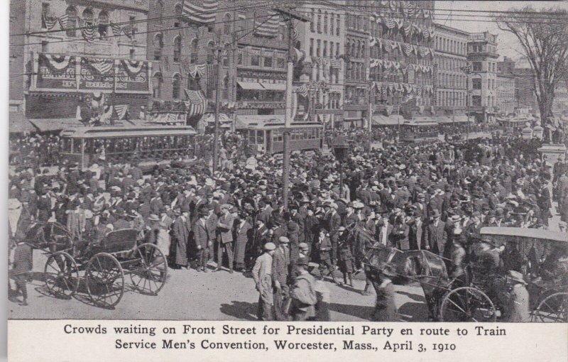 Massachusetts Worcester Crowds Waiting For President Taft 3 April 1910 sk2752