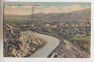 P3000, 1945 postcard city of scenic drive view el paso texas