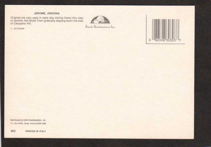 AZ Jerome Ghost Town Ore Mining Cleopatra Hill Arizona Postcard