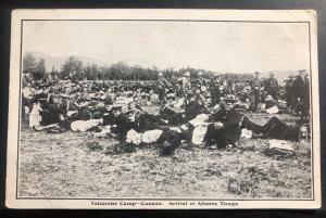 Mint Canada Real Picture Postcard RPPC Cavalier Camp Arrival Of Alberta Troops