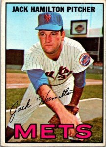 1967 Topps Baseball Card Jack Hamilton New York Mets sk2243