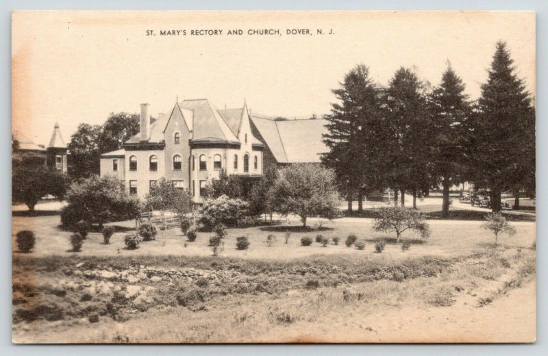 Dover New Jersey~St Mary's Rectory & Church~Beautiful Grounds~1930s 