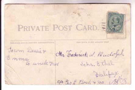 The Three Sisters, British Columbia, Used 1909 Nova Scotia Split Ring Cancel,
