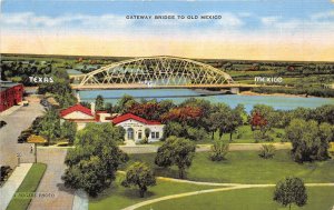 Brownsville Texas 1940s Postcard International Bridge to Mexico