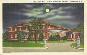 Night time View of Greenwood Hospital Greenwood South Carolina
