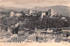 Vista general de la Alhambra y Sierra Nevada Granada Spain Unused 