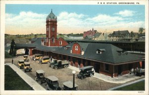 Greenburg Pennsylvania PA Railroad Train Station Depot Vintage Postcard