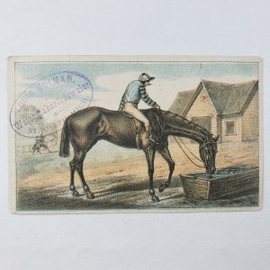 Louis Kolman St Joseph Michigan Horse Race Derby Jockey Water Break Trade Card