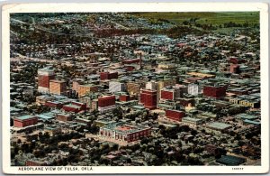 1936 Tulsa Oklahoma OK Aeroplane View Bldgs. & Business District Posted Postcard