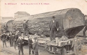 J47/ Arlington Washington Postcard c10 Big Fir Log Railroad Men Logging 330
