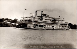 RP Postcard Gordon Greene Paddle Wheel Boat Marietta Ohio Campus Martius Museum