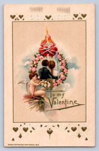 J93/ Valentine's Day Love Holiday Postcard c1910 Cupid John Winsch 400