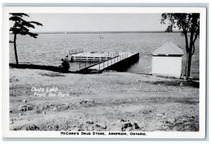 c1940's Chats Lake From Park McCord's Drug Arnprior Ontario RPPC Photo Postcard 