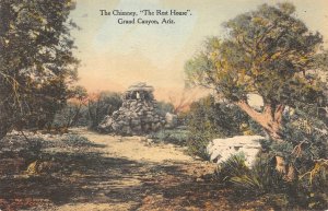 Chimney, Rest House, Grand Canyon, Arizona c1910s Hand-Colored Vintage Postcard