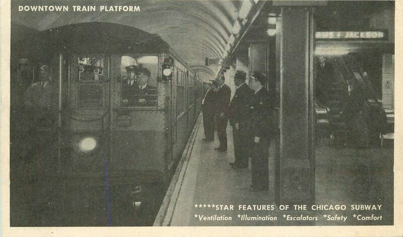 Chicago Illinois Subway Downtown Train Platform RPPC Photo Postcard 21-14244