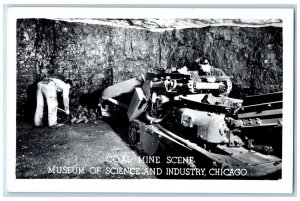 Chicago IL Postcard RPPC Photo Coal Mine Scene Museum Of Science And Industry