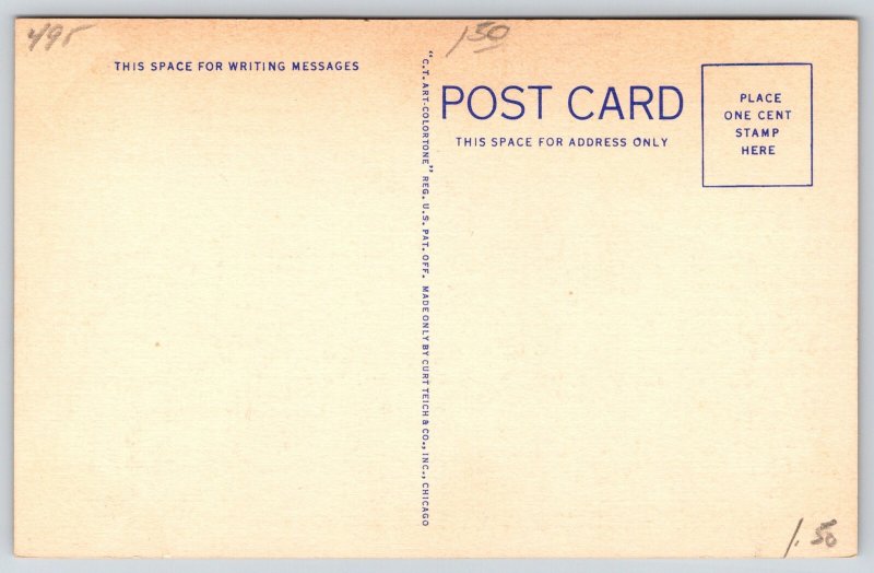 Waco Texas~US Post Office Courthouse Bldg St View~Beaux-Arts~Linen 1940s PC