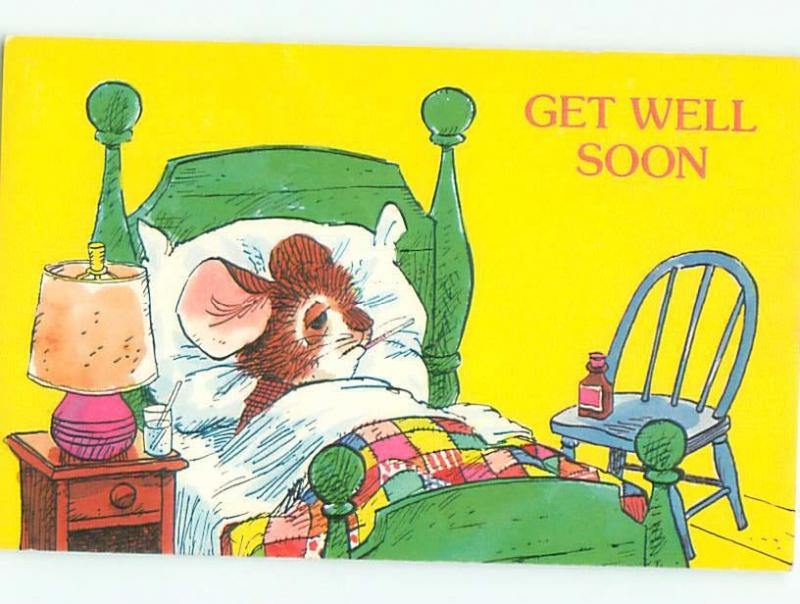 Pre-1980 Comic HUMANIZED MOUSE SICK IN BED AC0183