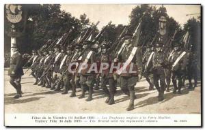 Old Postcard Militaria Paris Fetes Victory July 14, 1919 The English flag has...