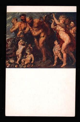 019923 FAUN & NUDE Nymphes Vacchanalia by RUBENS Vintage PC