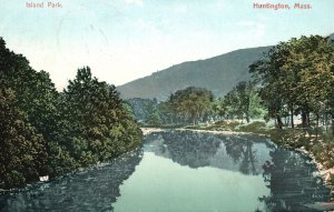 Vintage Postcard 1909 Island Park Mountain Forest View Huntington Massachusetts