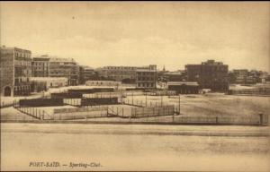 Port Said Egypt Sporting Club c1915 Postcard