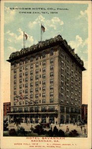 Savannah Georgia GA Hotel Savannah c1910 Vintage Postcard