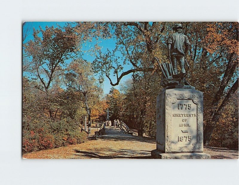 Postcard Minuteman Statue, Concord, Massachusetts