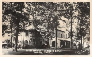 H4/ Monroe Michigan RPPC Postcard 1948 Club House Detroit Beach