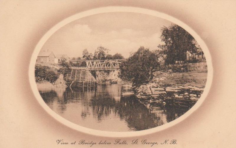 View of the Bridge below the Falls - St George NB, New Brunswick, Canada - DB