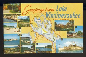 Wolfeboro/Endicott Beach, New Hampshire/NH Postcard, Lake Winnipesaukee