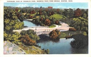 Panorama View of Franklin Park in Boston, Massachusetts showing Duck Pond Bri...