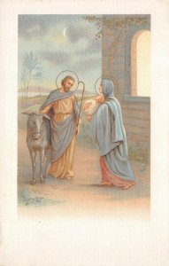 Jesus, Mary & Joseph Religious Art ca 1910s Christmas Vintage Postcard