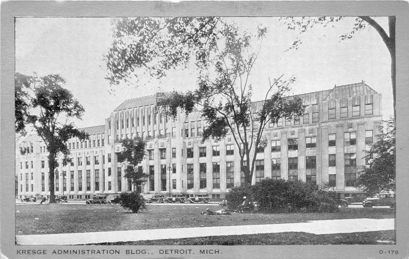 Detroit Michigan 1930-40s Postcard Kresge Administration Building