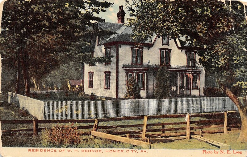 G9/ Homer City Pennsylvania Postcard c1910 Residence W.H. George